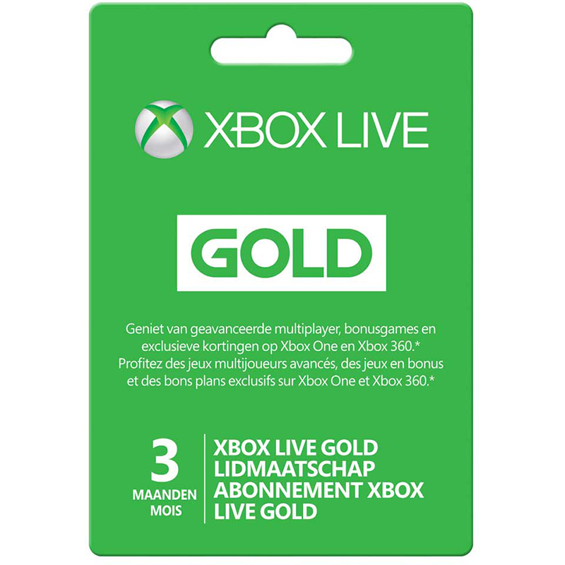 XBOX Live Gold 3 maanden XBOX Live Gold 3 maanden